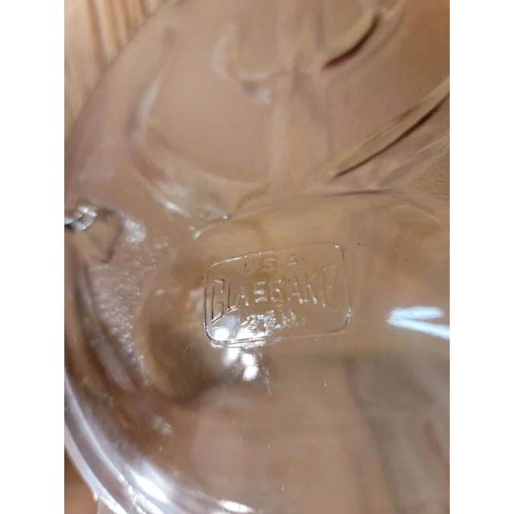 Clear Glass GlasBake Tree of Life Serving Dish Platter 372 Footed Juice Wells